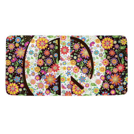 Hippie Flower Peace Sign Print Towel