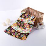 Hippie Flower Peace Sign Print Towel