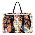 Hippie Flower Peace Sign Print Utility Tote Bag