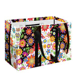 Hippie Flower Peace Sign Print Utility Tote Bag