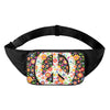 Hippie Flower Peace Sign Print Waist Bag