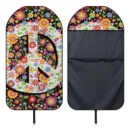 Hippie Flower Peace Sign Print Waterproof Car Seat Cover