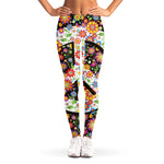 Hippie Flower Peace Sign Print Women's Leggings
