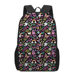 Hippie Peace Sign And Love Pattern Print 17 Inch Backpack