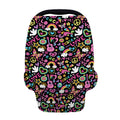 Hippie Peace Sign And Love Pattern Print Baby Seat Cover
