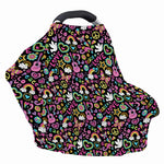 Hippie Peace Sign And Love Pattern Print Baby Seat Cover