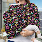 Hippie Peace Sign And Love Pattern Print Baby Seat Cover