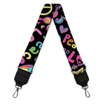 Hippie Peace Sign And Love Pattern Print Bag Strap