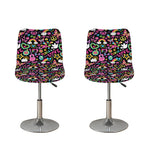 Hippie Peace Sign And Love Pattern Print Bar Stool Covers