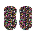 Hippie Peace Sign And Love Pattern Print Bar Stool Covers