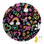 Hippie Peace Sign And Love Pattern Print Basketball