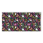 Hippie Peace Sign And Love Pattern Print Beach Towel