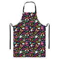 Hippie Peace Sign And Love Pattern Print Bib Apron With Pocket
