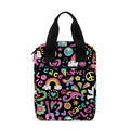 Hippie Peace Sign And Love Pattern Print Bible Tote Bag