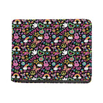 Hippie Peace Sign And Love Pattern Print Bifold Wallet