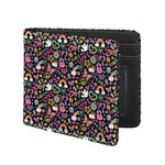 Hippie Peace Sign And Love Pattern Print Bifold Wallet