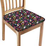 Hippie Peace Sign And Love Pattern Print Chair Cushion Cover