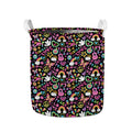 Hippie Peace Sign And Love Pattern Print Collapsible Laundry Basket