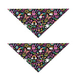Hippie Peace Sign And Love Pattern Print Dog Bandana