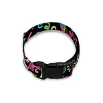 Hippie Peace Sign And Love Pattern Print Dog Collar