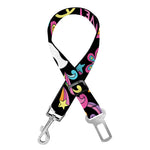 Hippie Peace Sign And Love Pattern Print Dog Seat Belt
