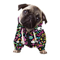 Hippie Peace Sign And Love Pattern Print Dog Zip Up Hoodie