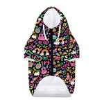 Hippie Peace Sign And Love Pattern Print Dog Zip Up Hoodie