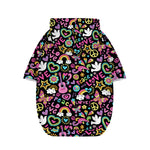 Hippie Peace Sign And Love Pattern Print Dog Zip Up Hoodie