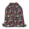 Hippie Peace Sign And Love Pattern Print Drawstring Bag