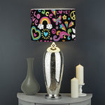 Hippie Peace Sign And Love Pattern Print Drum Lamp Shade
