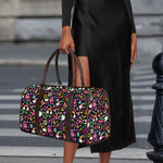 Hippie Peace Sign And Love Pattern Print Duffle Bag