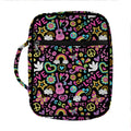 Hippie Peace Sign And Love Pattern Print Front Pocket Bible Bag