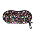 Hippie Peace Sign And Love Pattern Print Glasses Case