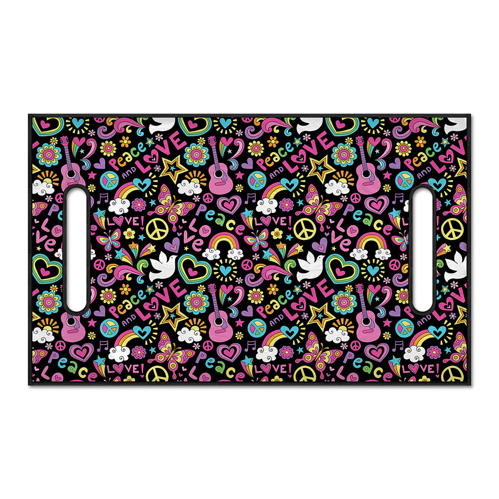 Hippie Peace Sign And Love Pattern Print Golf Cart Seat Cover