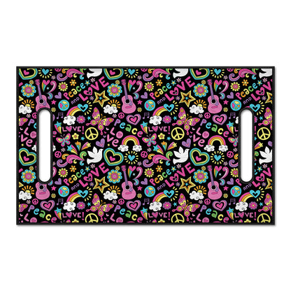 Hippie Peace Sign And Love Pattern Print Golf Cart Seat Cover