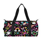 Hippie Peace Sign And Love Pattern Print Gym Bag