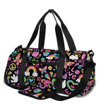 Hippie Peace Sign And Love Pattern Print Gym Bag