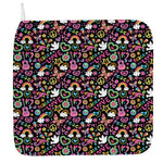 Hippie Peace Sign And Love Pattern Print Hand Towel