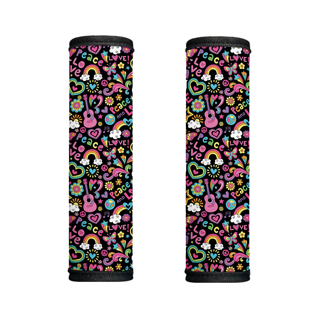 Hippie Peace Sign And Love Pattern Print Handle Covers