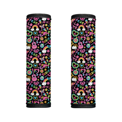 Hippie Peace Sign And Love Pattern Print Handle Covers
