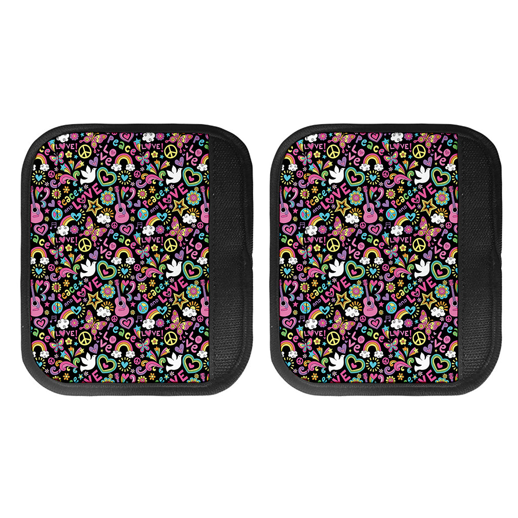 Hippie Peace Sign And Love Pattern Print Handle Covers