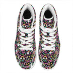 Hippie Peace Sign And Love Pattern Print High Top Leather Sneakers