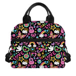 Hippie Peace Sign And Love Pattern Print Insulated Lunch Bag