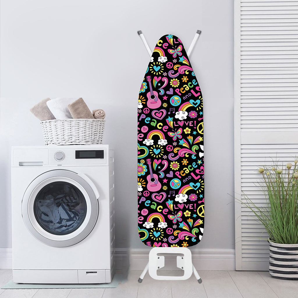 Hippie Peace Sign And Love Pattern Print Ironing Board Cover