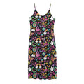 Hippie Peace Sign And Love Pattern Print Jersey Midi Cami Dress