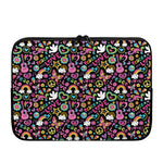 Hippie Peace Sign And Love Pattern Print Laptop Sleeve