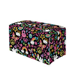 Hippie Peace Sign And Love Pattern Print Leather Tissue Box Cover
