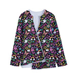 Hippie Peace Sign And Love Pattern Print Long Sleeve Short Coat