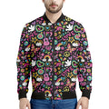 Hippie Peace Sign And Love Pattern Print Men's Bomber Jacket