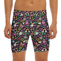 Hippie Peace Sign And Love Pattern Print Men's Long Boxer Briefs